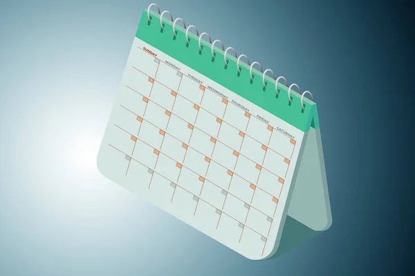 Conceito de calendário para fins de planejamento - renderização 3d — Fotografia de Stock