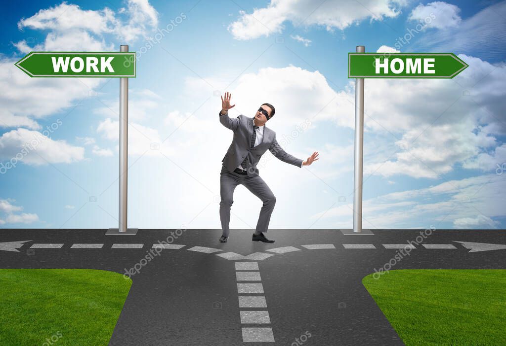Work life or home balance business concept