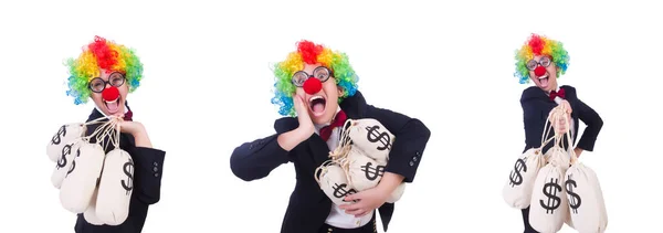 Empresario payaso aislado en blanco — Foto de Stock