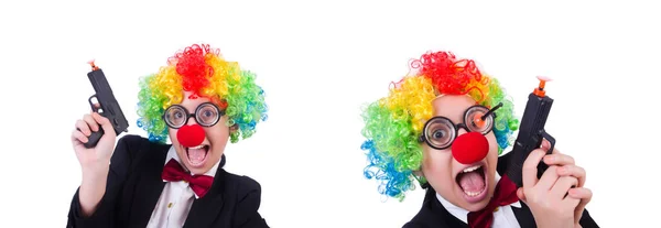 Geschäftsmann Clown isoliert auf Weiß — Stockfoto