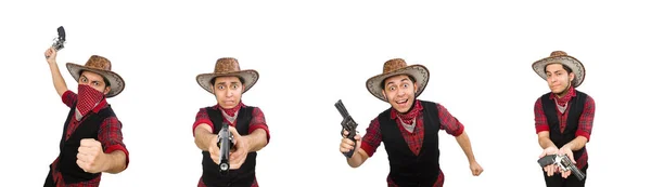 Young cowboy isolated on white — Stock Photo, Image