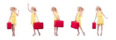 Genç bayan tatile hazırlanıyor.