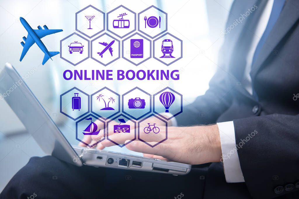 Concept of online booking for trip