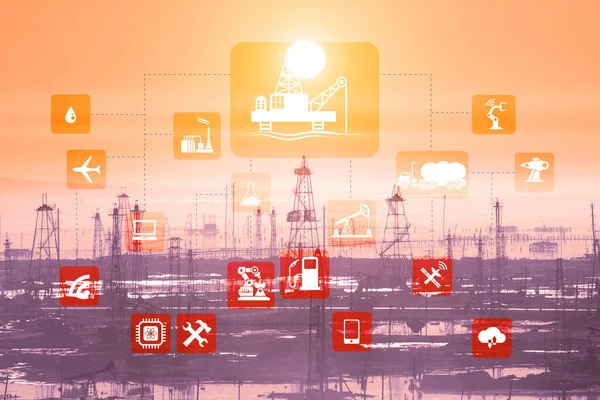 Petrol ve gaz endüstrisinde otomasyon kavramı — Stok fotoğraf