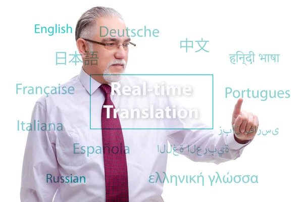 Концепция перевода в реальном времени с иностранного языка — стоковое фото