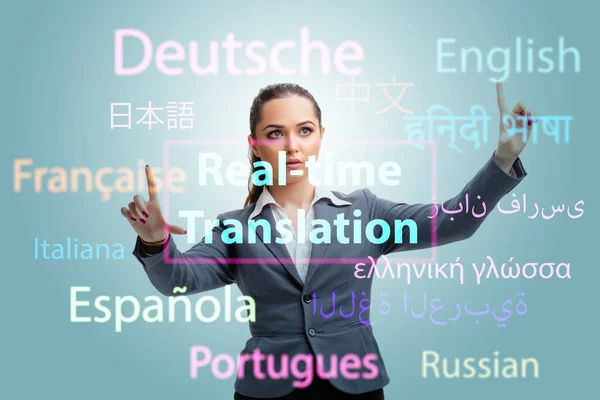 Concepto de traducción en línea del idioma extranjero — Foto de Stock