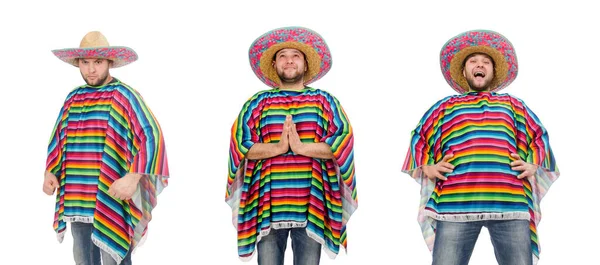 白人に孤立した面白いメキシコ人 — ストック写真