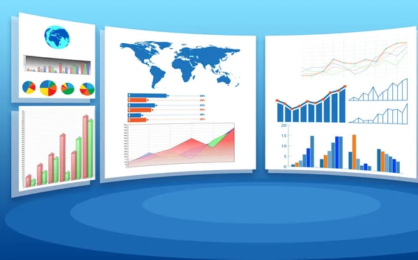 Concetto di grafici aziendali e visualizzazione finanziaria — Foto Stock