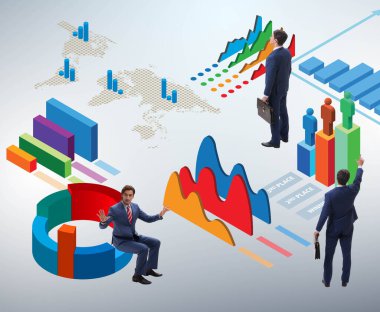 İş analitik bilgi grafikleri konsepti işadamı