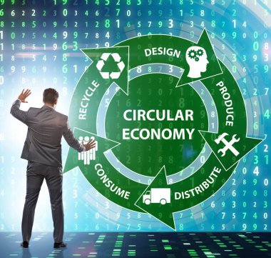 İş adamıyla dairesel ekonomi kavramı