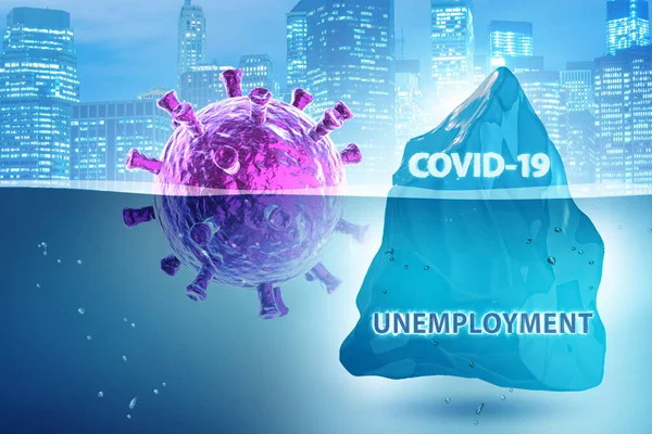 Begreppet ekonomisk kris från coronavirus covid-19 - 3d render — Stockfoto