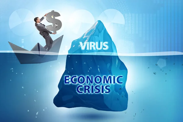 코로나 바이러스의 경제 위기 개념 covid-19 — 스톡 사진