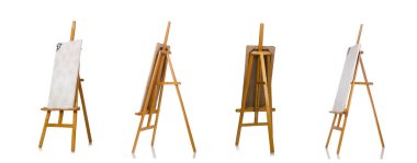 Beyaz arkaplanda Easel izole