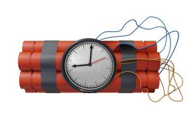 Tehlikeli patlayıcılarla dolu dinamit çubukları - 3 boyutlu görüntüleme