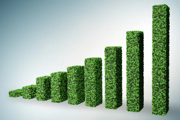 Conceito de crescimento ecológico verde - renderização 3d — Fotografia de Stock