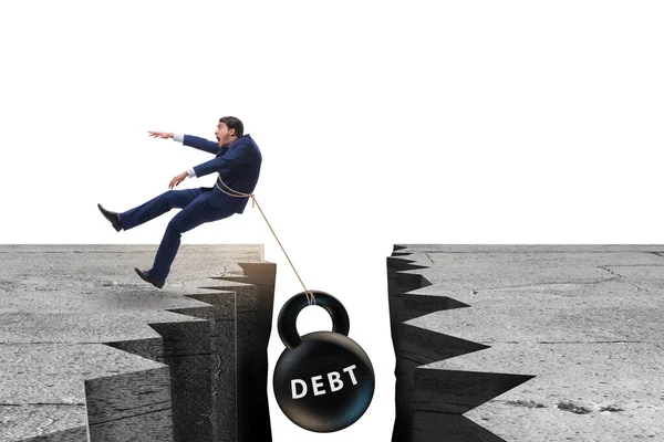 Concept of debt and load with businessman — Stock Photo, Image