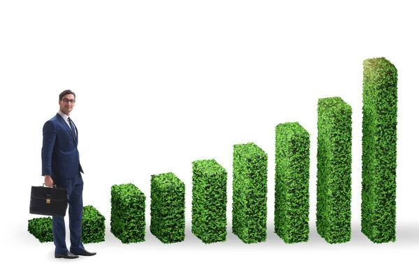 Empresário em ecologia verde conceito de crescimento — Fotografia de Stock