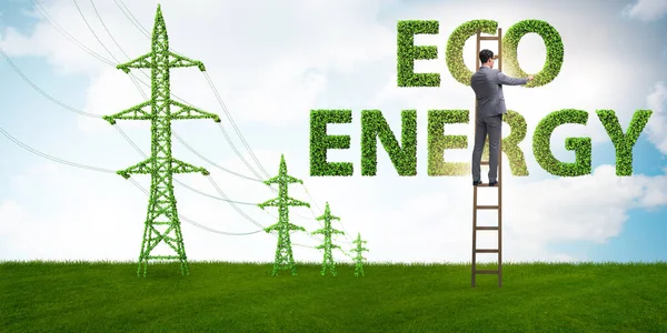Бизнесмен в концепции зеленой энергии — стоковое фото