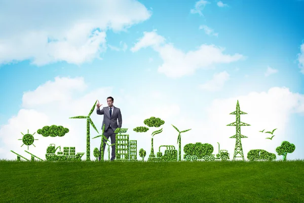 Businessman in green and environmental concept — Stock Photo, Image