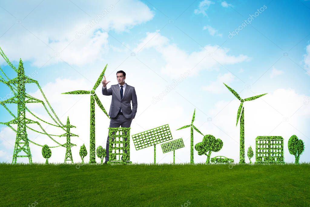 Green and ecology concept with businessman