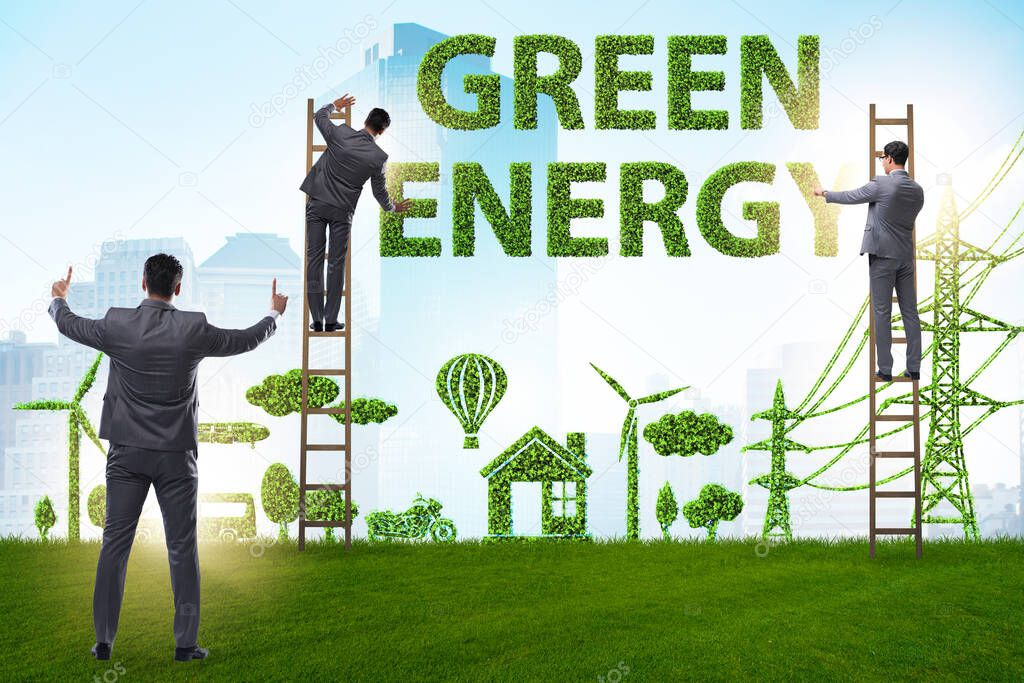 Green and ecology concept with businessman