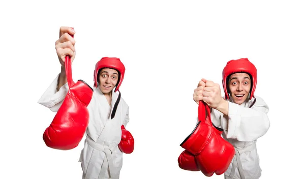 Beyaz izole erkek boxer — Stok fotoğraf
