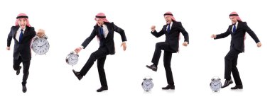 Arap adam beyaz üzerinde zaman kavramı