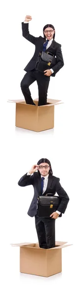 Homem em pensamento fora do conceito de caixa — Fotografia de Stock