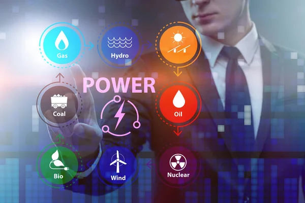Energiemix-Konzept mit Geschäftsleuten — Stockfoto