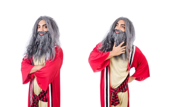 Wizard in costume isolated on the white — Stock Photo, Image