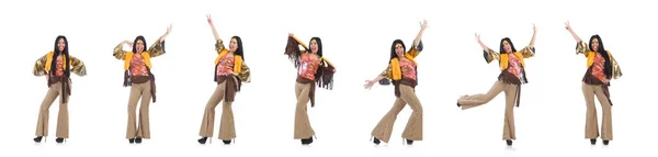 Молода латинська танцівниця ізольована на білому — стокове фото