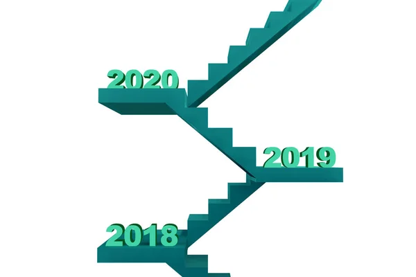Escadaria com muitos anos diferentes - renderização 3d — Fotografia de Stock