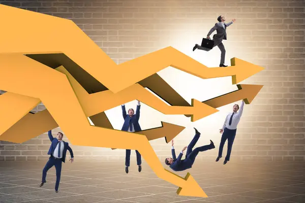 Geschäftsmann im Business Chart-Konzept — Stockfoto