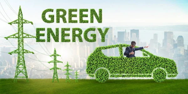 Elektrikli araba ve yeşil enerji kavramı — Stok fotoğraf