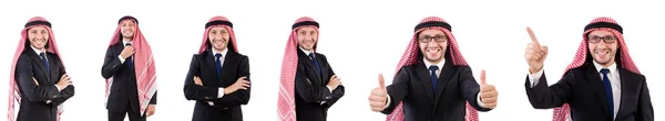 Arabisk man i säker konceptet isolerad på vit — Stockfoto