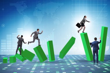 Çöken ekonomi konseptinde iş adamları