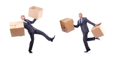 işadamı üzerinde beyaz izole kutusu