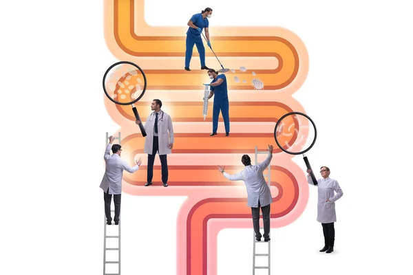 Doctors treating intestines illness - medical illustration — Stock Photo, Image