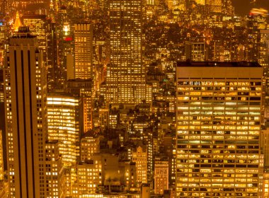 Günbatımında New York Manhattan manzarası