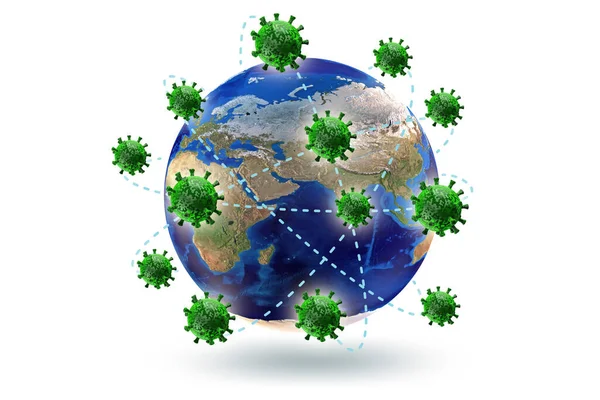 Illustration de la pandémie de coronavirus covid-19 - rendu 3d — Photo