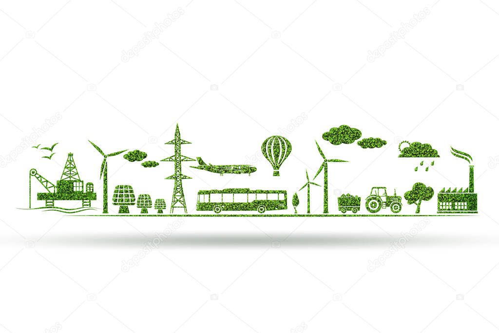 Environment and ecology in green concept - 3d illustration