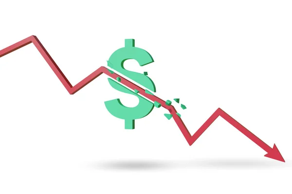 Concepto de crisis económica e inflación del dólar —  Fotos de Stock