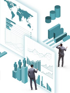 Ticari görselleştirme ve bilgi grafikleri konsepti işadamı