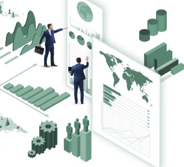 Ticari görselleştirme ve bilgi grafikleri konsepti işadamı
