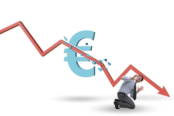 A gazdasági válság és az euróinfláció fogalma — Stock Fotó