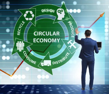 İş adamıyla dairesel ekonomi kavramı