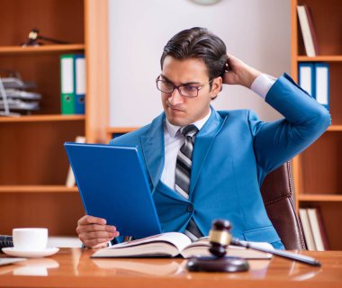 Ofiste çalışan bir avukat.