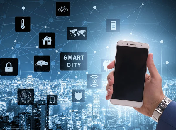 Smart city dans le concept d'innovation — Photo