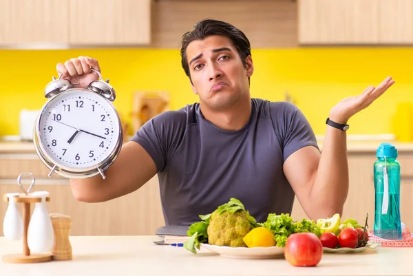 Young man in dieting and healthy eating concept — Stock Photo, Image