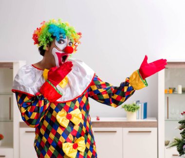 Noel kutlamaları kavram komik palyaço